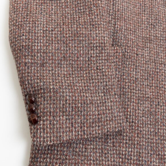 Vintage Harris Tweed Brown Wool Blazer 40R Handwoven Scotland - Picture 7 of 15
